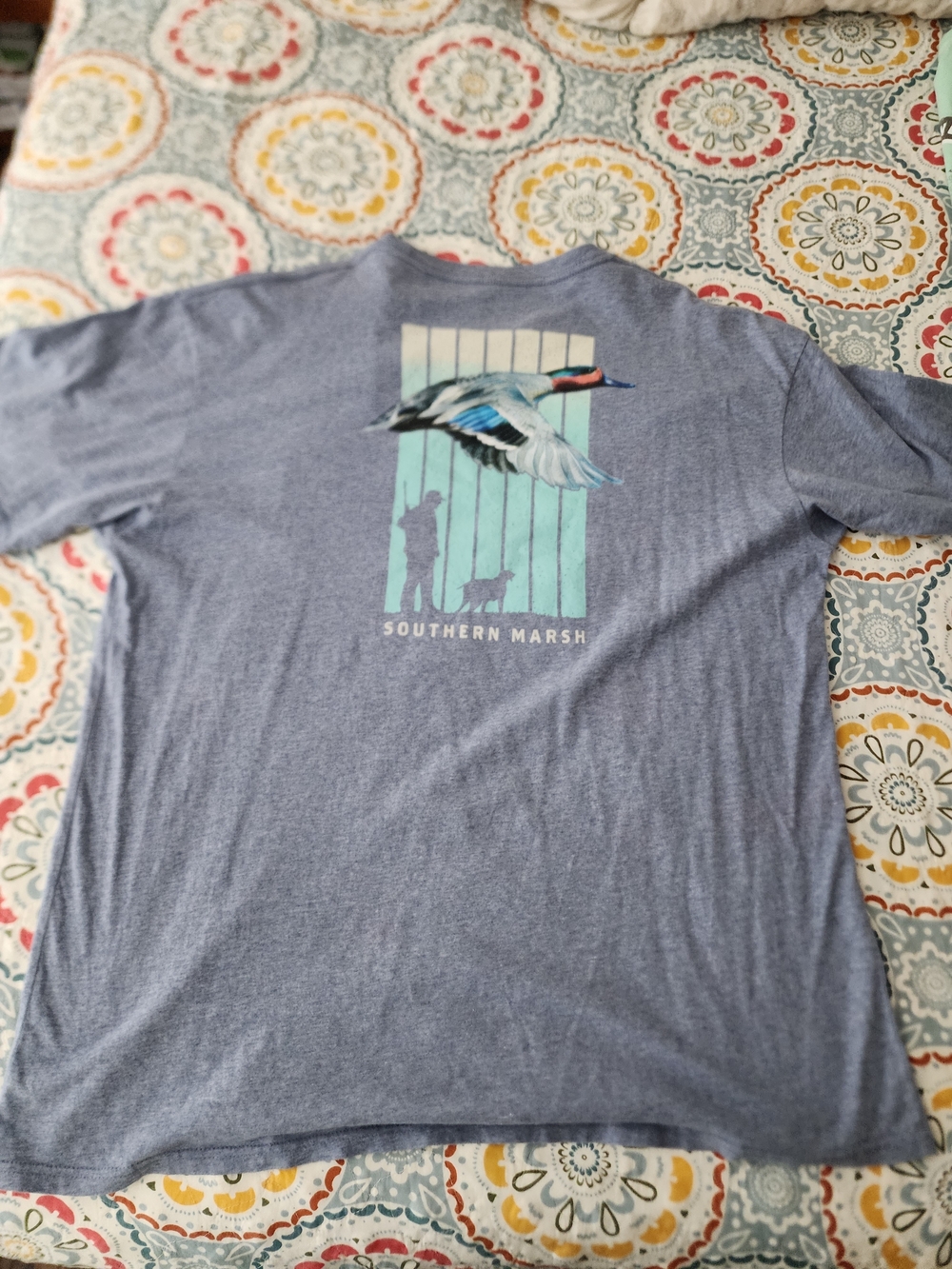 Southern Marsh Blue Heather Duck Scene Tee